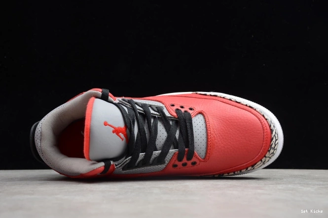 1st Kicks Shoes Air Cement 3 Red Jordan CK5692-600 0812